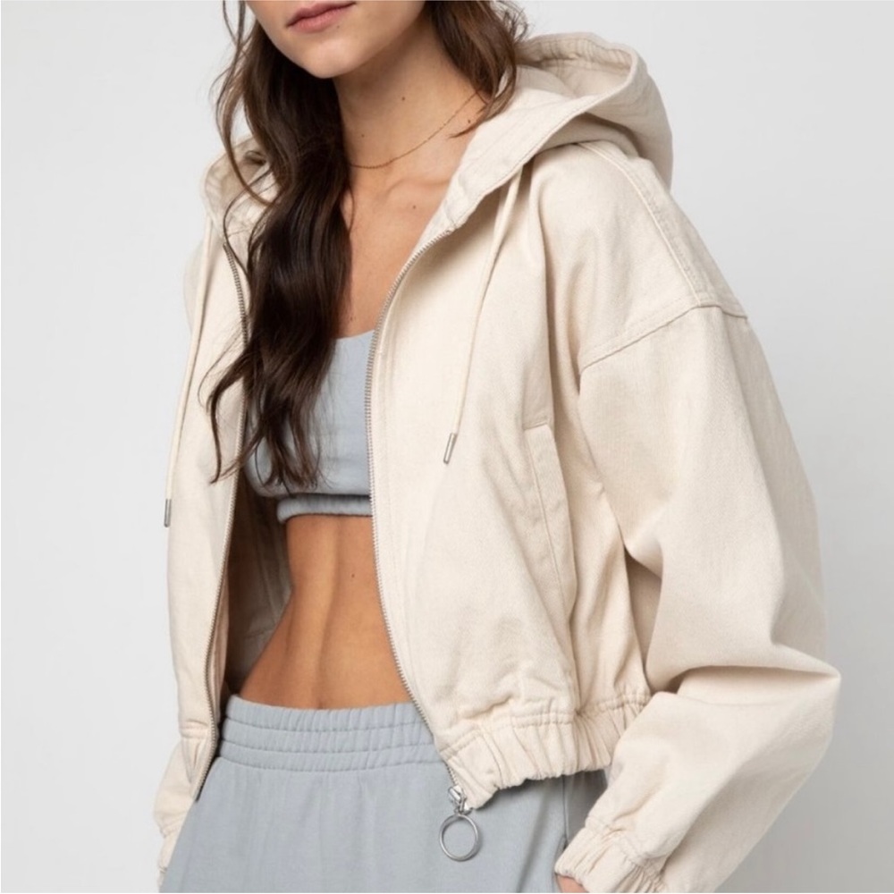 SOLD OAK & FORT Cropped Hooded Jacket